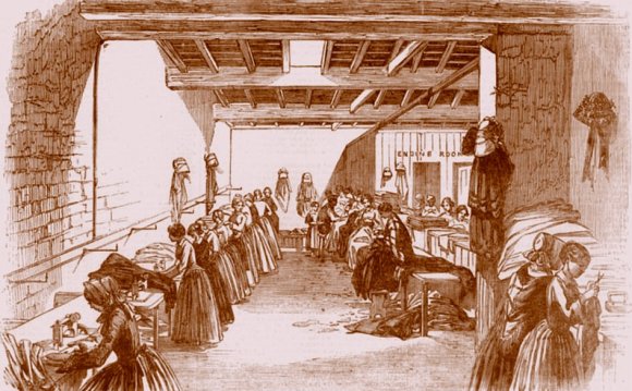 A typical sewing room in 1855